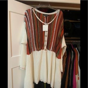Brand new hippie boho waffle knit